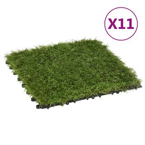 VidaXL Kunstgrastegels 11 st 30x30 cm groen