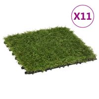 VidaXL Kunstgrastegels 11 st 30x30 cm groen