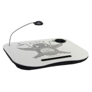 Schootkussen/laptray biker print met LED lamp en bekerhouder L48 x B38 cm