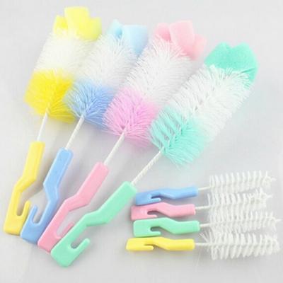 2 sets baby tepel melkfles Cup 360 graden spons schonere fopspeen borstel Random kleur levering