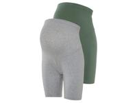 esmara 2 korte dames zwangerschapsbroeken (groen/grijs, XL (48/50))
