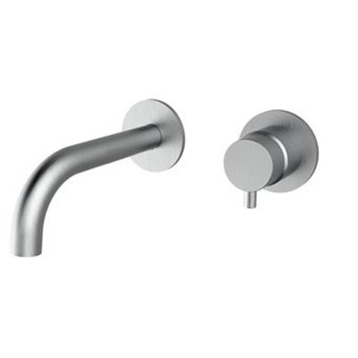 Plieger Napoli inbouw wandkraan 1 hendel met uitloop 18.3cm incl. inbouwdeel RVS 500428PLI0 brushed chrome