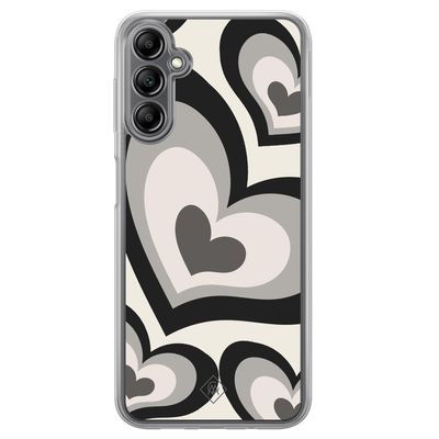 Samsung Galaxy A14 hybride hoesje - Hart swirl zwart