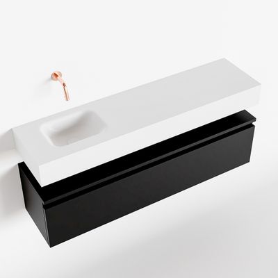 Toiletmeubel Mondiaz Andor | 120 cm | Meubelkleur Urban | Lex vrijhangend wastafel Talc Links | Zonder kraangat