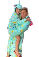 Unicorn kinderbadjas capuchon - fleece-XL (11-13 jaar)