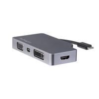 StarTech USB-C 4 in 1 video adapter grijs StarTech USB-C 4 in 1 video adapter grijs