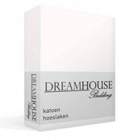 Dreamhouse Hoeslaken 100% Katoen - 160x220 - Lits-Jumeaux - Wit