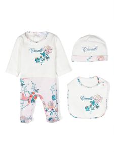 Roberto Cavalli Junior trousseau de naissance à fleurs - Blanc