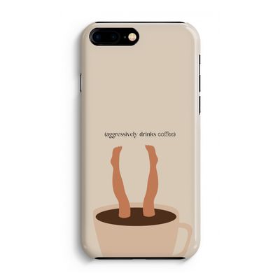 Aggressively drinks coffee: Volledig Geprint iPhone 7 Plus Hoesje