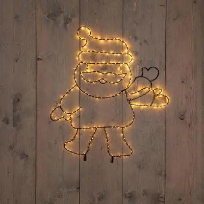 Kerstman zwaaiend 300led h60x50 cm classic warm - Annas collection