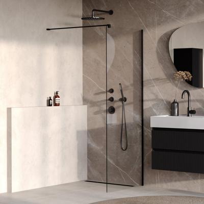 BRAUER Oblivion Inloopdouche - 80x200cm - glascoating - helder glas - mat zwart GS-OBI1H80200MZ