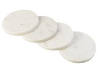 LIVARNO home Marmeren onderzetters of serveerschaal (Onderzetters set van 4/wit)