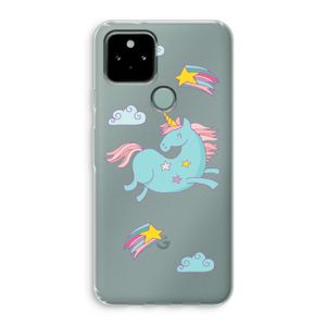 Vliegende eenhoorn: Google Pixel 5 Transparant Hoesje