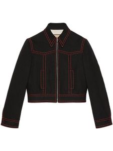 Gucci exposed stitch bomber jacket - Noir