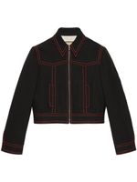 Gucci veste bomber à coutures contrastantes - Noir