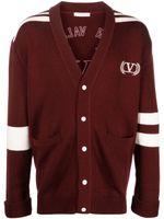 Valentino Garavani cardigan en laine vierge à logo brodé - Rouge