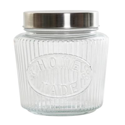 Excellent Houseware voedsel voorraadpot - bewaarpot - 1500 ml - glas - met metalen deksel