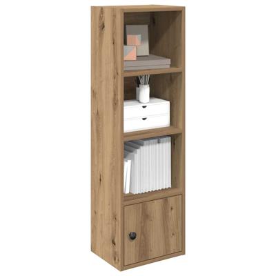 Boekenkast 31x24x102 cm bewerkt hout artisanaal eikenkleurig