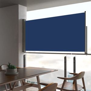 Tuinscherm uittrekbaar 80x300 cm blauw