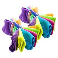 Schoonmaakdoekjes - 12x stuks - microvezel - neon kleuren - 30 x 30 cm - dweiltjes