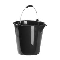 PlasticForte Huishoudemmer - met schenktuit - 12 liter - zwart - emmer