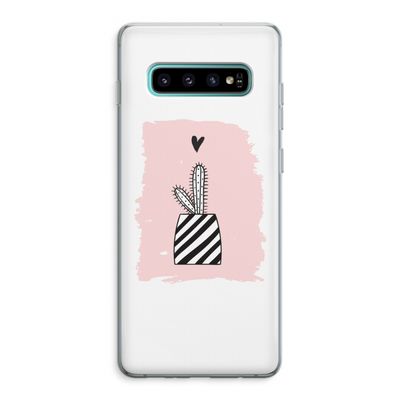Zwart-wit cactus: Samsung Galaxy S10 Plus Transparant Hoesje
