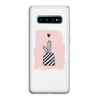 Zwart-wit cactus: Samsung Galaxy S10 Plus Transparant Hoesje