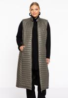 Yoek Bodywarmer horizontale lijnen | Groen | Maat 46/48 Yoek Bodywarmer horizontale lijnen | Groen | Maat 46/48