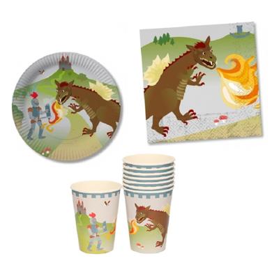 Kinder verjaardag feestje ridders/draken thema - setje voor 8 personen