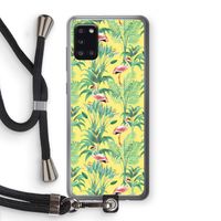 Flamingo party: Samsung Galaxy A31 Transparant Hoesje met koord