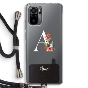 Pink Bouquet: Xiaomi Redmi Note 10 Pro Transparant Hoesje met koord