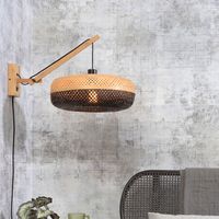 GOOD&MOJO Wandlamp 'Palawan' Small, Bamboe, kleur Naturel/Zwart