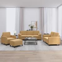 4-delige Loungeset met kussens fluweel bruin