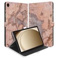 Samsung Galaxy Tab A11 Plus Tablet Hoesje Marmer Oranje met Standaard