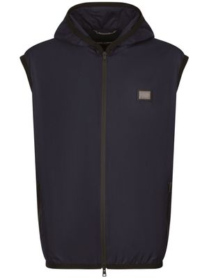 Dolce & Gabbana gilet à plaque logo - Bleu