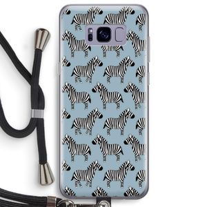 Zebra: Samsung Galaxy S8 Plus Transparant Hoesje met koord