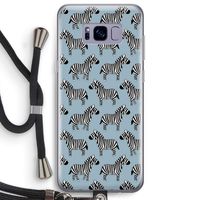Zebra: Samsung Galaxy S8 Plus Transparant Hoesje met koord