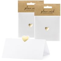 Naamkaartjes/plaatskaartjes Elegant - Bruiloft - wit/goud - 50x stuks - 10 x 5 cm