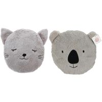 Dieren sierkussen set kinderkamer - koala beer/kat - 32/27 cm - polyester