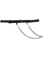 Alexander McQueen ceinture en cuir à détail de chaîne - Noir