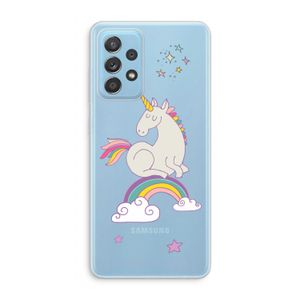 Regenboog eenhoorn: Samsung Galaxy A73 Transparant Hoesje