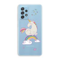 Regenboog eenhoorn: Samsung Galaxy A73 Transparant Hoesje