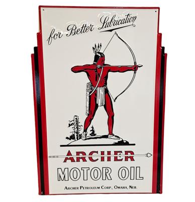 Archer Motor Oil Stalen Bord Met Relief - 50 x 35cm