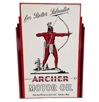 Archer Motor Oil Stalen Bord Met Relief - 50 x 35cm Archer Motor Oil Stalen Bord Met Relief - 50 x 35cm
