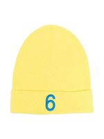 MM6 Maison Margiela Kids bonnet à logo brodé - Jaune - thumbnail