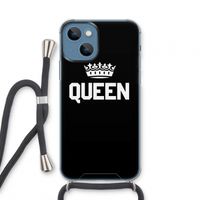 Queen zwart: iPhone 13 mini Transparant Hoesje met koord