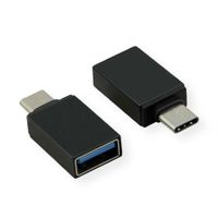 ROLINE 12.03.2997 tussenstuk voor kabels USB-C USB-A Zwart - thumbnail