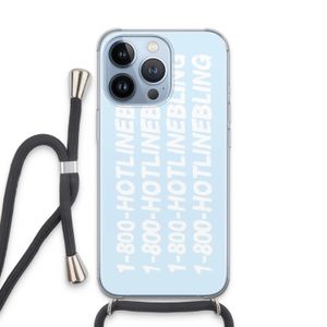 Hotline bling blue: iPhone 13 Pro Transparant Hoesje met koord