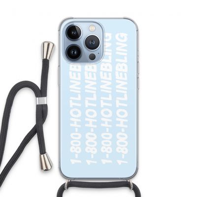 Hotline bling blue: iPhone 13 Pro Transparant Hoesje met koord