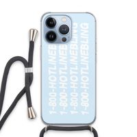 Hotline bling blue: iPhone 13 Pro Transparant Hoesje met koord